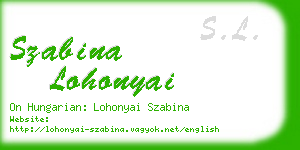 szabina lohonyai business card